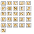 DIY Italian charm bracelet set with 26 gold alphabet letters on stainless steel - Letter A / Gold Letter