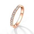 Elegant 18K rose gold ring featuring ten micro-set stones in a minimalist band design - US 4 / Rose Gold