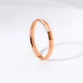 Minimalistischer facettierter geometrischer Titanstahlring in Roségold für Damen - US 4 / Roségold