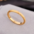 Slim rose gold ring featuring a frosted sandblasted texture and polished finish - US 12 / Gold
