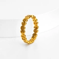 Minimalist gold hollow dollar sign ring in polished stainless steel for hip-hop style - US 5 / Gold