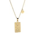 Collar dorado con colgante rectangular de Capricornio y pequeño dije de símbolo Aries - Dorado Aries