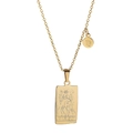 Gold-plated stainless steel Virgo zodiac square pendant necklace with engraved sign - Gold Virgo