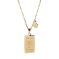 Golden Scorpio zodiac necklace with rectangular plaque and round celestial pendants - Gold Scorpio