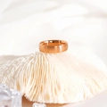 Elegante anello in titanio spazzolato opaco oro rosa con interno lucido liscio - US 4 / Stile Spazzolato 5mm / Oro rosa