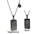 Black Sagittarius pendant necklace with stainless steel chain and matte finish charm - Black Sagittarius