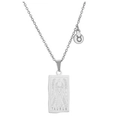 Silver stainless steel Taurus zodiac necklace with rectangular pendant and star charm - Silver Taurus