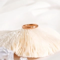 Anello minimalista in titanio oro rosa con finitura spazzolata e fascia interna lucida - US 5 / Stile Da 3mm Di Larghezza / Oro rosa