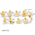 Detailed size chart for 9 styles of gold stainless steel stud earrings with zircon - Piercing Set (G047_3) / 8mm / Gold
