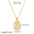 Vue détaillée du pendentif ovale étoile rose en or 18 carats avec dimensions - Mai Muguet