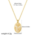 Vue détaillée du collier pendentif coquillage rose en or 18 carats avec dimensions - Août Coquelicot