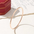 Minimalist slim rose gold plated stainless steel bangle for women stacking style - 55 / Rose Gold