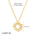 Detail of 18K gold plated sunflower necklace with zircon inlay and size specifications - Zirconia Sunflower T1044