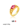 Detail view of 18K gold ring with pink oval gemstone, size US 6 and weight 3.80g - Amethyst Purple, US 8