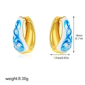 Detailed size specifications for 18K gold plated blue and white enamel hoop earrings - Hand-painted Blue and White Porcelain Hoop (Style 1)