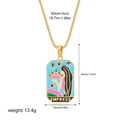 Golden Empress tarot pendant necklace with colorful enamel art and 50cm chain - Empress Style(12263_1) / Gold
