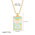 Golden tarot necklace featuring the blue Judgement card pendant and round link chain - Judgement Style(12263_3) / Gold