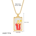 Golden Hierophant tarot necklace with colorful enamel pendant and adjustable 50cm chain - Hierophant Style(12263_4) / Gold