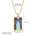 Golden High Priestess Tarot necklace pendant with colorful enamel and adjustable chain - High Priestess Style(12263_8)
