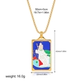 Golden tarot card necklace featuring a colorful III The Empress enamel pendant design - Empress Style(12263_9)