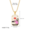 Golden tarot star necklace with pink cat pendant featuring 50cm chain and size specs - Star Style(12263_10)