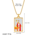 Golden tarot Magician necklace with colorful enamel pendant and 50cm chain length - Magician Style(12263_12)