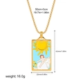 The Sun tarot card pendant necklace in gold finish with colorful enamel details - Sun Style(12263_13)