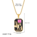 Death Tarot card pendant necklace in gold finish with 50cm adjustable chain - Death Style(12263_14)