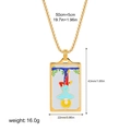 Golden tarot pendant necklace featuring colorful enamel XII The Hanged Man design - Hanged Man Style(12263_17)