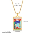 Gold Tarot The Lovers necklace with colorful enamel detailing on 50cm plus 5cm chain - Lovers Style(12263_18)