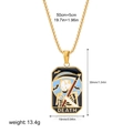 Gold tarot death pendant necklace with colorful enamel skull design and link chain - Death Style(12263_20)