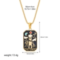 Golden tarot pendant necklace featuring The Tower card design with black enamel inlay - The Tower Style(12263_22)