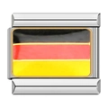 Italian modular charm featuring German flag enamel design in silver stainless steel - Germany Flag Style (C0781)