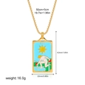 Golden The Star Tarot card pendant necklace with blue enamel finish and adjustable chain - Star Style(12263_28)