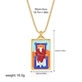 Golden tarot card pendant necklace featuring The Emperor design with IV engraving - Emperor Style(12263_29)
