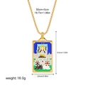 Gold chariot tarot necklace with colorful enamel pendant and size specifications - Chariot Style(12263_30)