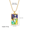 Golden tarot card necklace with XIII Death design in colorful enamel drip oil finish - Death Style(12263_32)