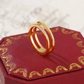 Minimalistischer doppellagiger Goldring mit Zirkonia-Mikropavé in stilvollem Design - US 5 / Gold