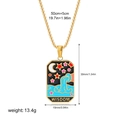 Golden tarot necklace with Wisdom lettering and celestial moon star enamel pendant - Wisdom Style(12263_34)