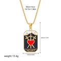 Golden tarot necklace with black enamel heart pendant inscribed with HEART text - Heart Style(12263_37)