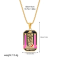 Gold tarot empress pendant necklace with colorful enamel detailing and 50cm chain - Empress Style(12263_38)