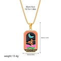 Golden Magician tarot card pendant necklace with colorful enamel finish and long chain - Magician Style(12263_39)