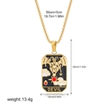 Gold The Devil tarot pendant necklace with black enamel inlay and 50cm chain link - Devil Style(12263_41)
