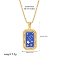 Golden tarot pendant necklace with blue enamel star and shooting star pattern - Star Style(12264_1)