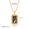 Golden palm tarot pendant necklace with black enamel inlay and star details - Hamsa Style(12264_7)