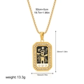 Golden tarot card necklace featuring a black tower and stars pendant with size specs - Tower Style(12264_8)