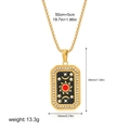 Golden tarot card necklace with sun and moon enamel pendant and o-chain link - Moon Style(12264_9)