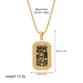 Gold tarot necklace pendant featuring religious figure and stars on black background - Person Style(12264_10)