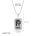 Silver tarot sun star pendant necklace with black enamel design and size dimensions - Person Style(12265_1)