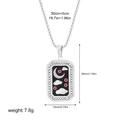 Silver tarot pendant necklace with crescent moon design on black enamel background - Moon Style(12265_2)